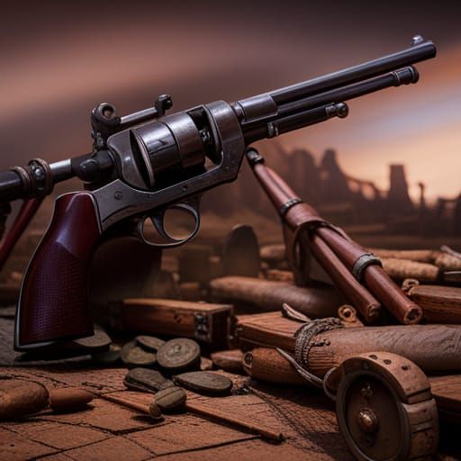 Wild West Cowboy Shootout in Dark Fantasy Style