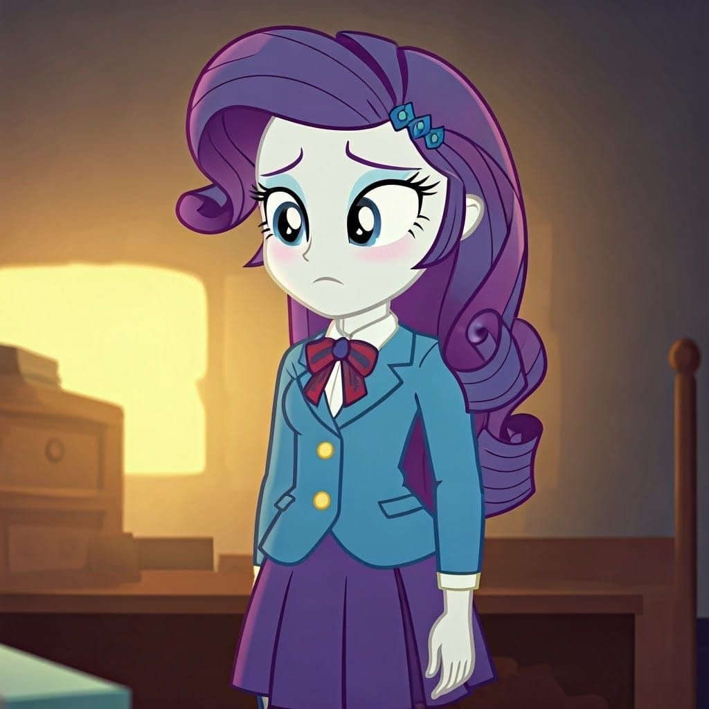 Rarity Belle Introspective Reflection in Cinematic Style