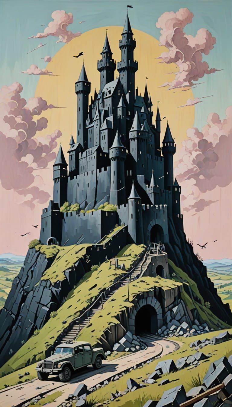 Dadaist Anti-War Castle in Pastel Colors