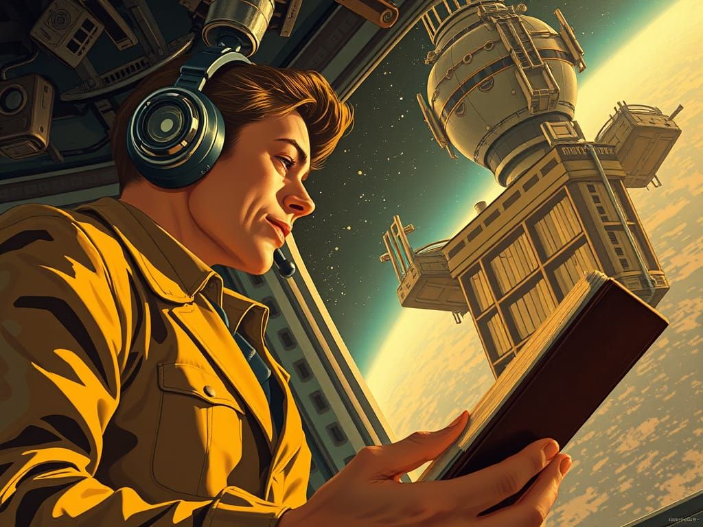 Orbiting Librarian
Manages the last analog archive in space—...