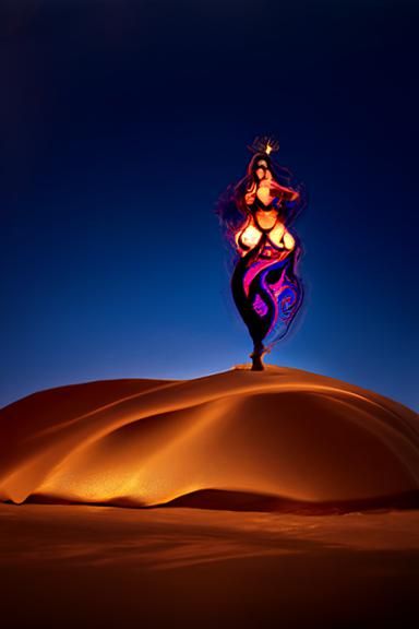 Art Nouveau Belly Dancer in Firelight