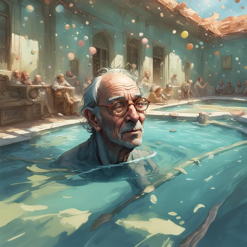Swimming Pool Portrait in Artgerm Style