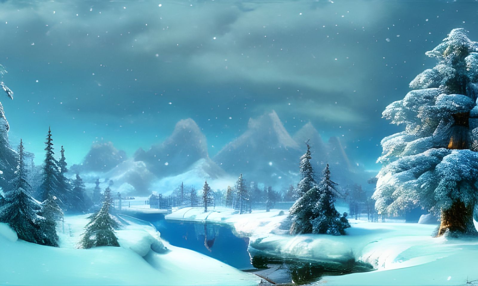 Winter Wonderland Panorama by Greg Olsen