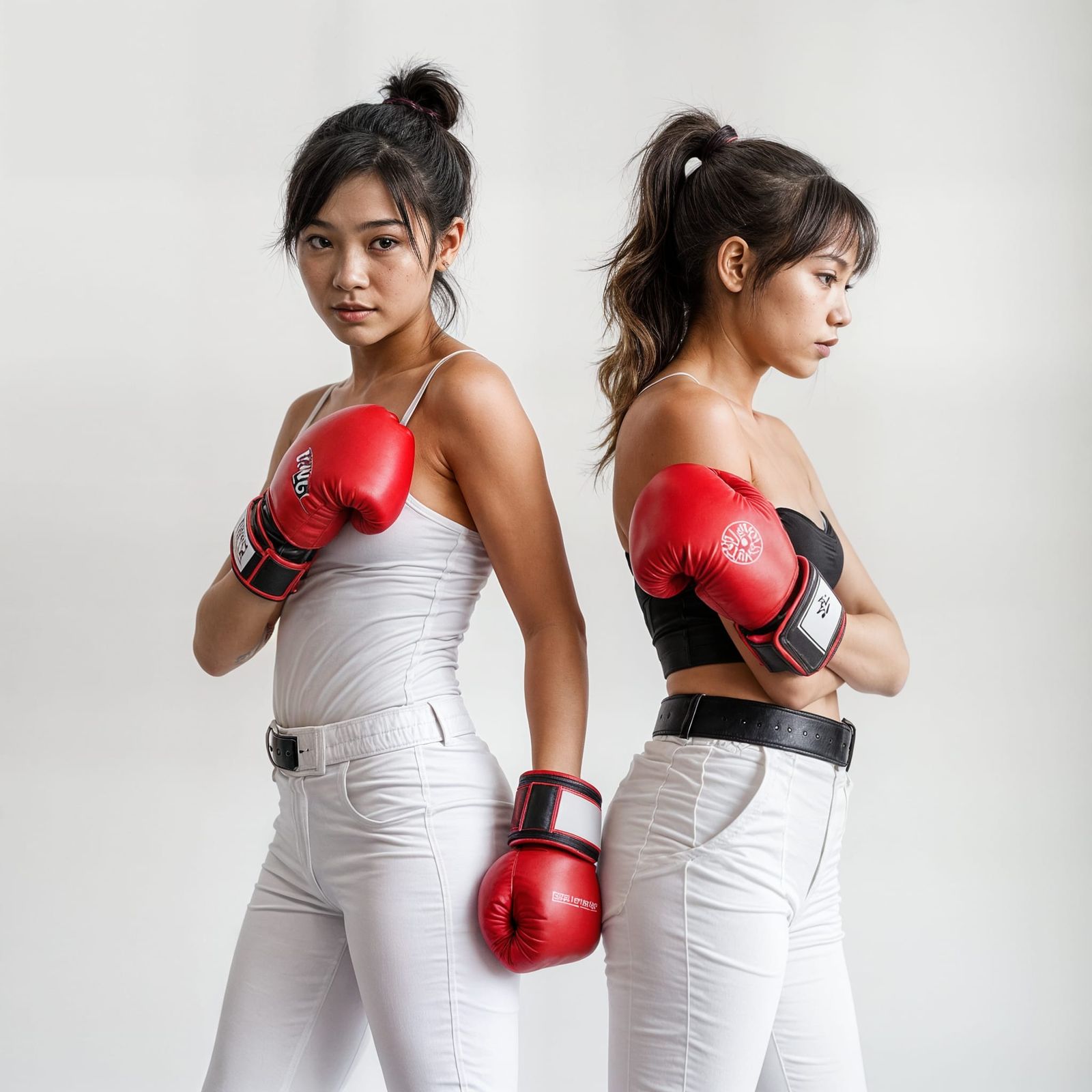 Filipina Sisters Sparring in Contrasting Outfits