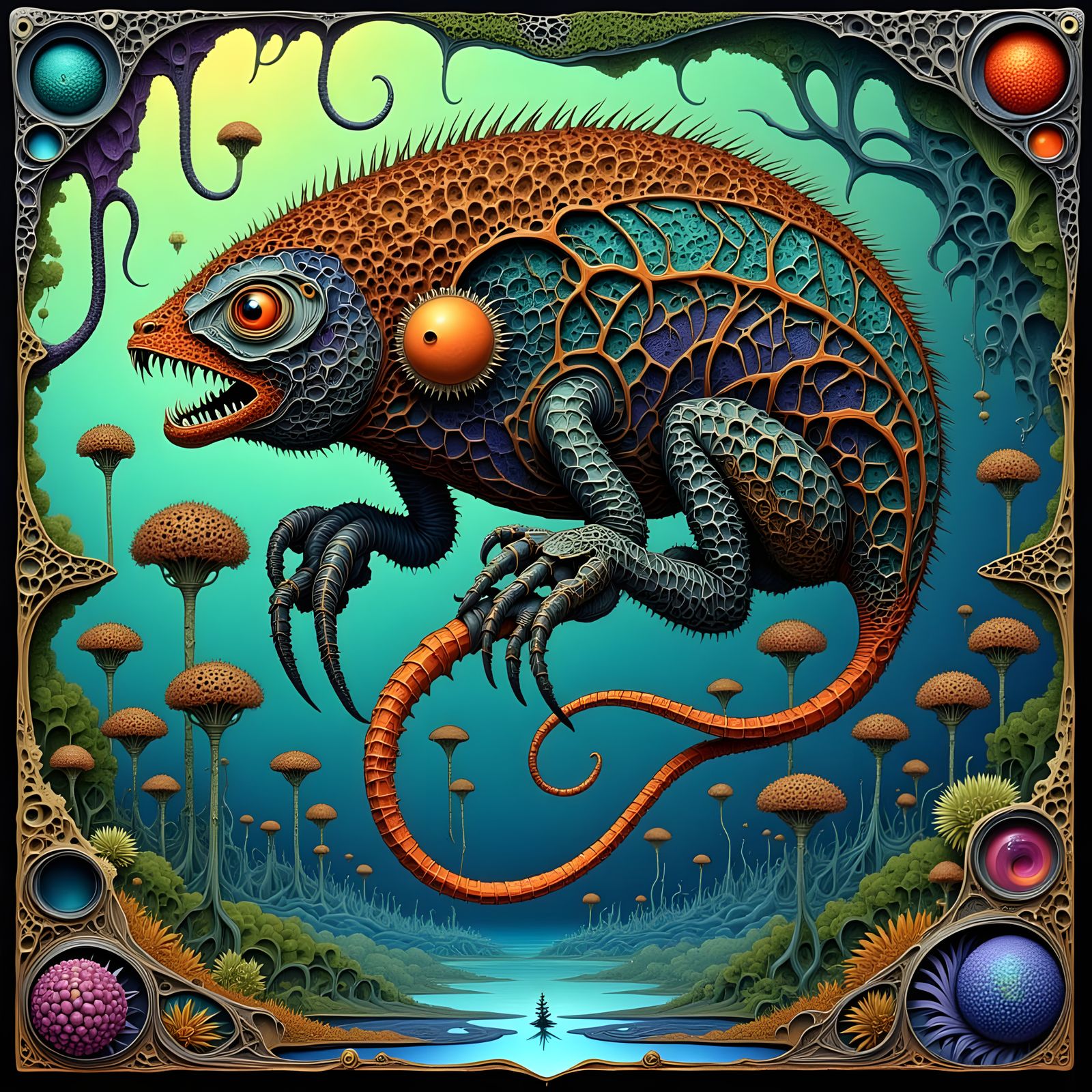 <lora:Mustra:1.0> <lora:CHIMERA SAVAGE:1.0> Chimera fish mon...