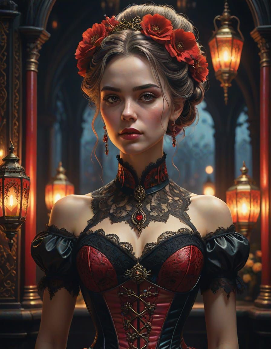 Gothic Beauty in Victorian Elegance