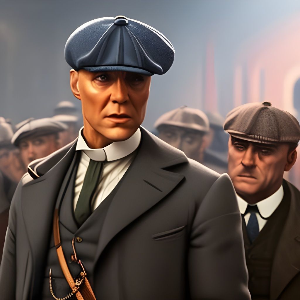 Tom Shelby in Congress: Hyperrealistic Splash Art