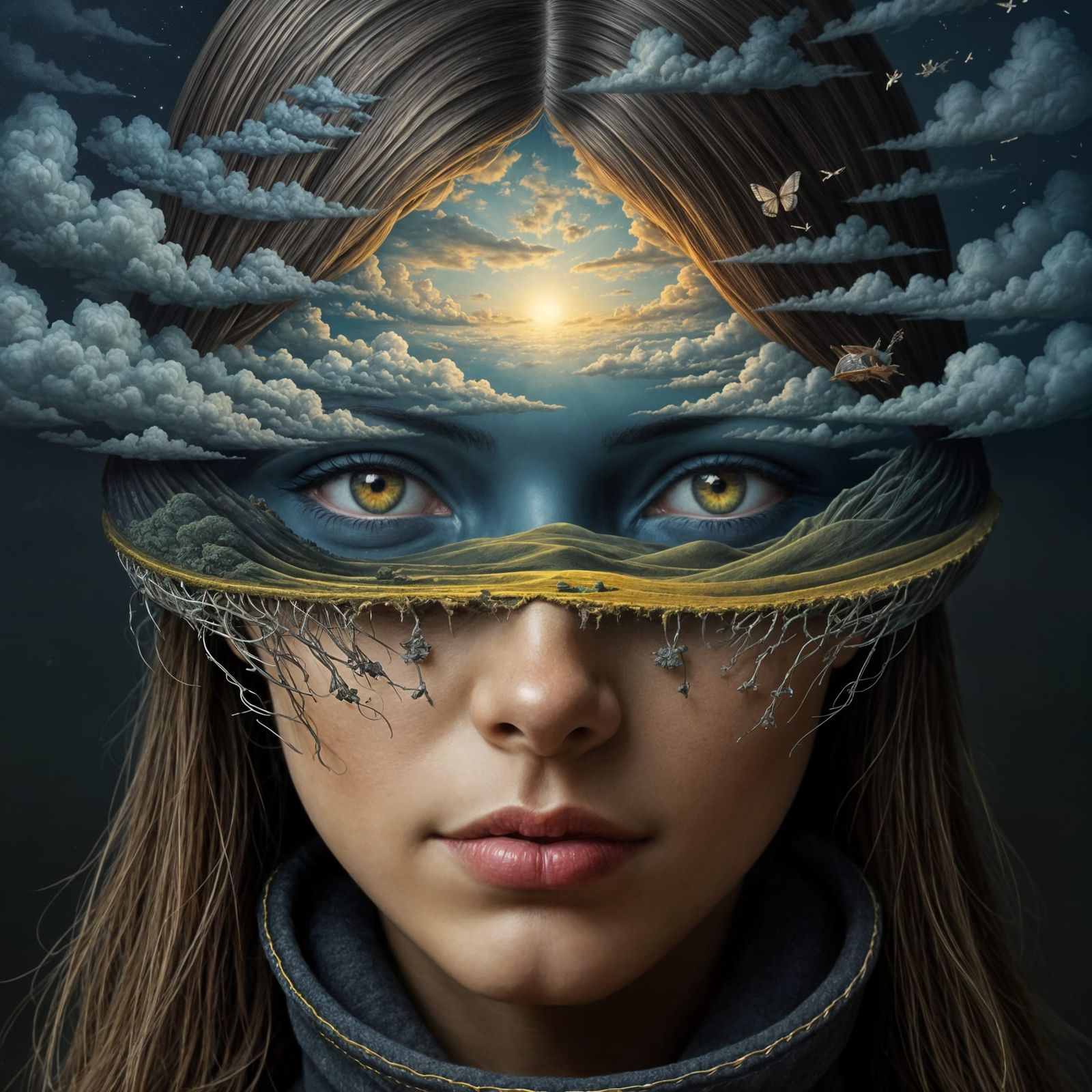 Face Landscape Portrait as Blindfold