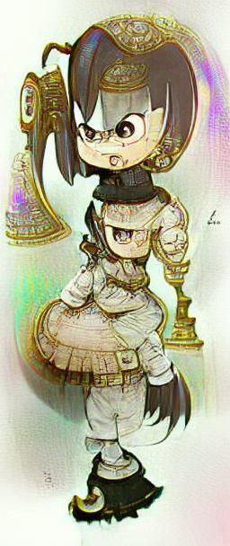 Victorian Magical Girl in Cartoon Style