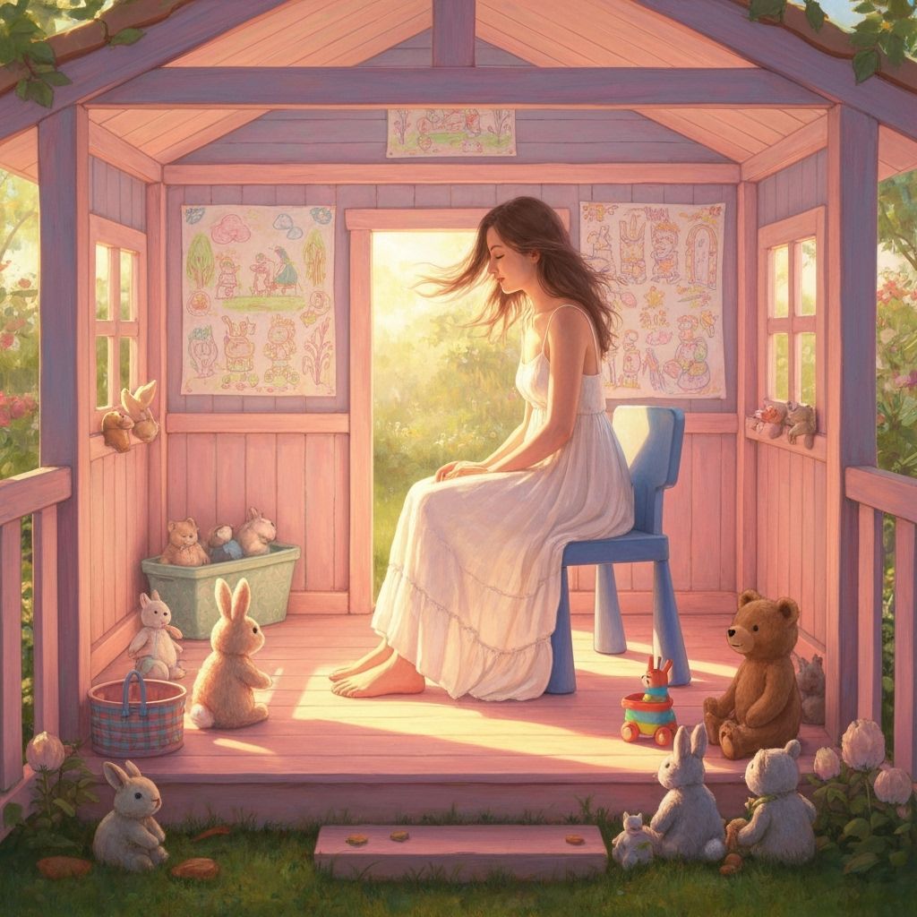 Woman in Playhouse, Beatrix Potter Style
