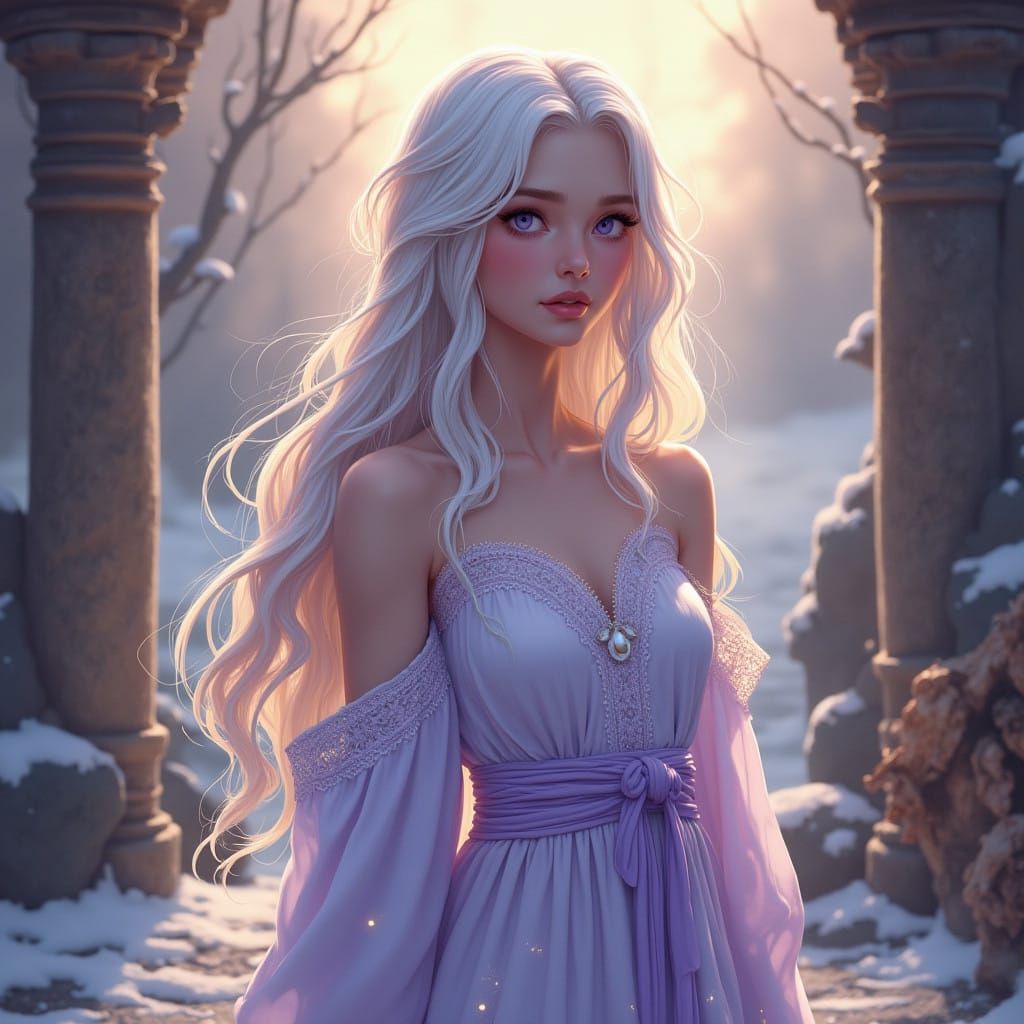 Ethereal Guardian of Sacred Knowledge in Soft Realism