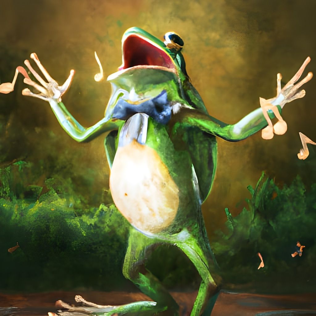 Fantasy Frog Opera Singer Digital Painting