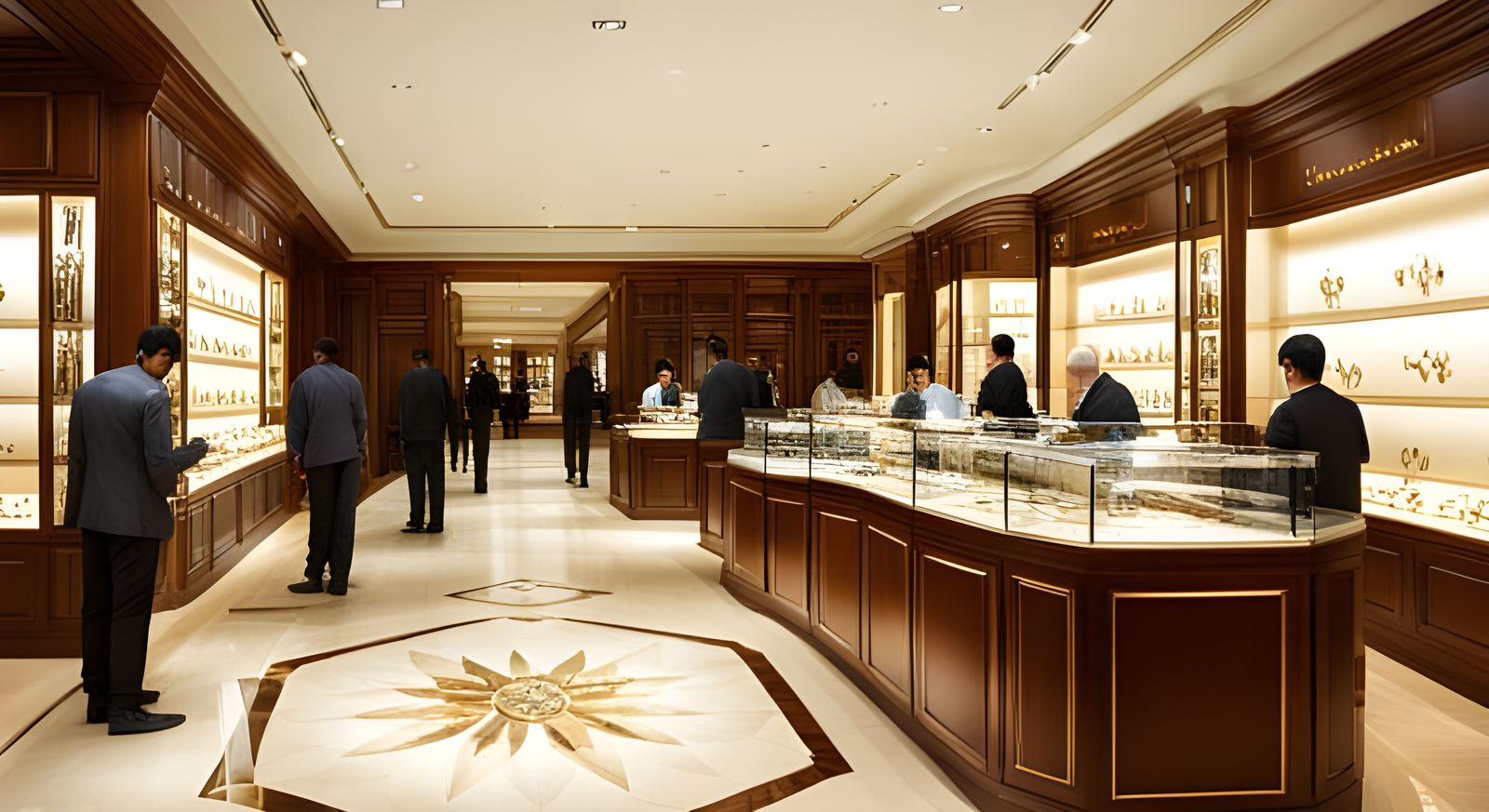 Luxury Jewelry Store Interior in Soft Focus