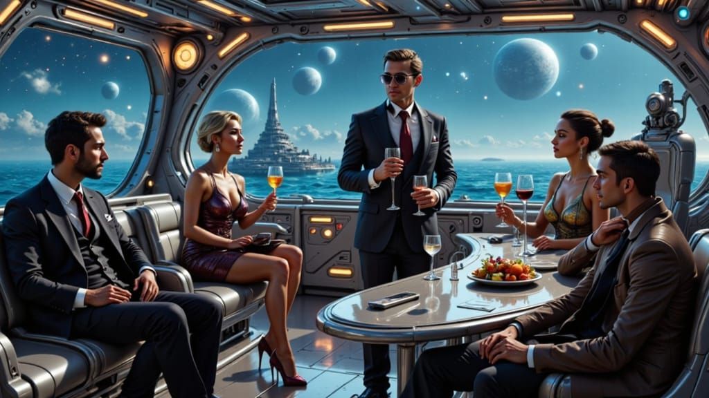 Luxurious Interstellar Cruise Ship Sailing to Altair IV