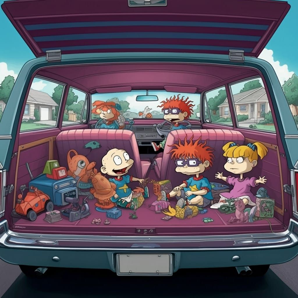 Retro-Style Station Wagon Filled with Rugrats Characters in ...