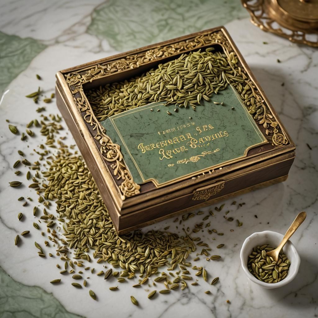 Tea Seeds Spill from Ornate Box