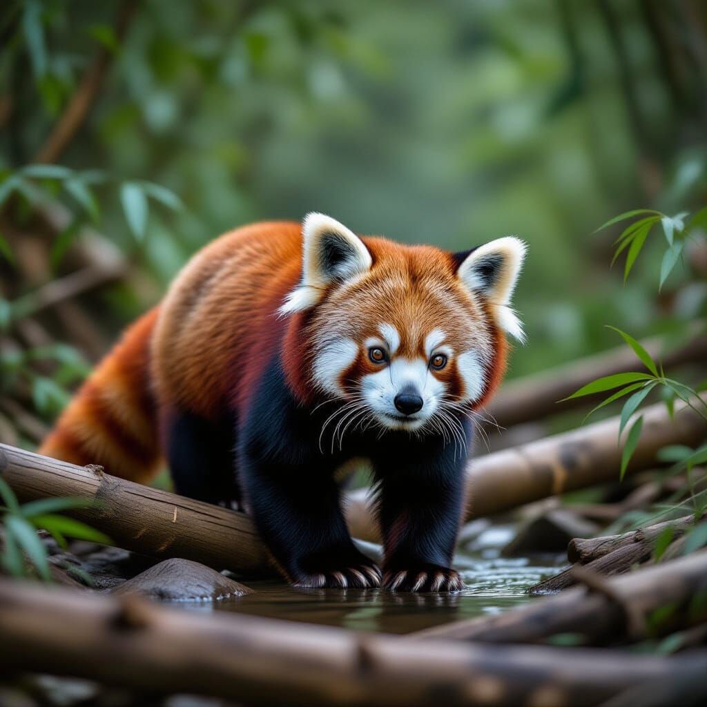 Red Panda in Melancholic Himalayan Bamboo Forest