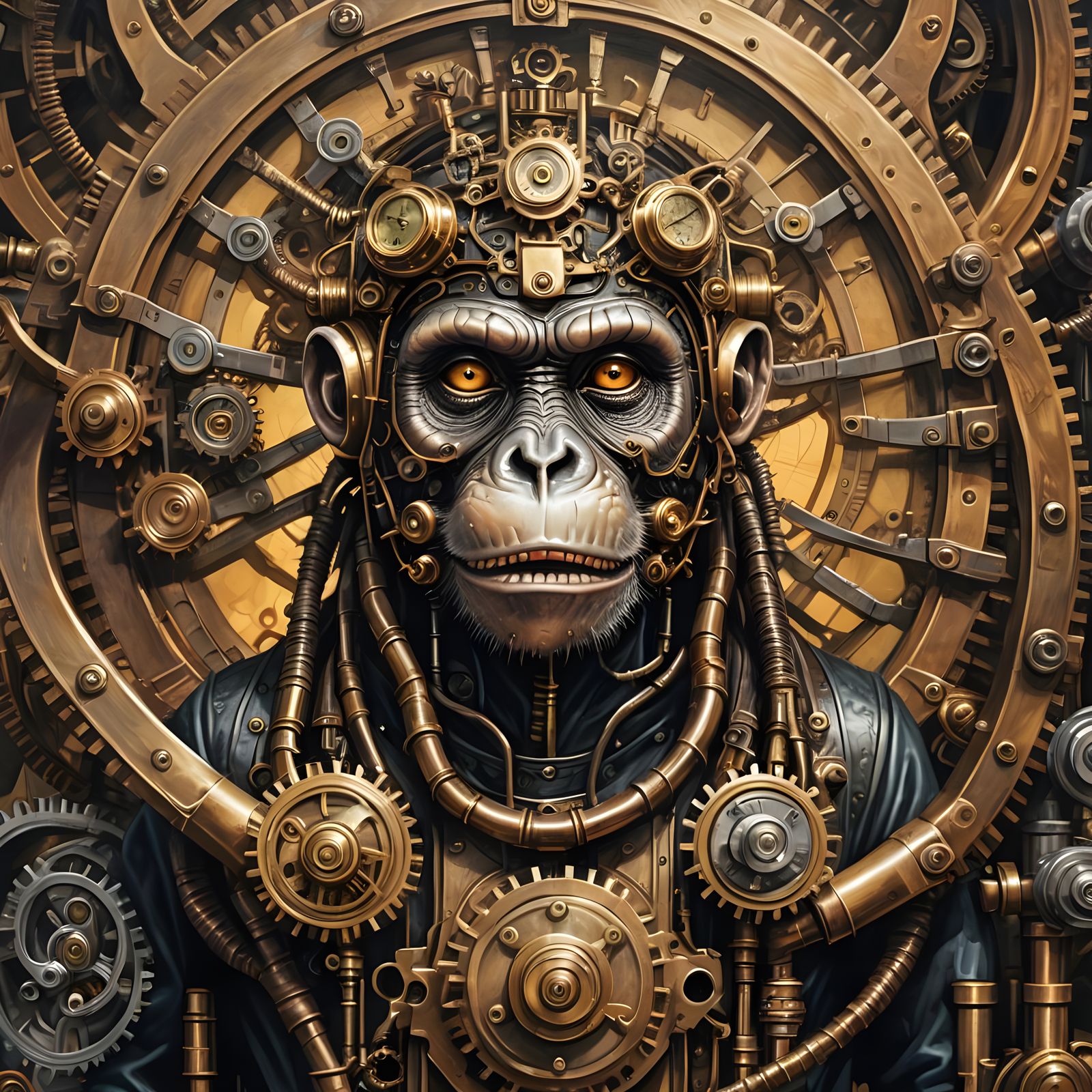 Steampunk Monkey Clockwork Hat Timepiece