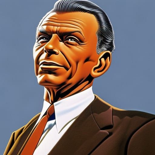 Frank Sinatra Portrait in Kirby Style