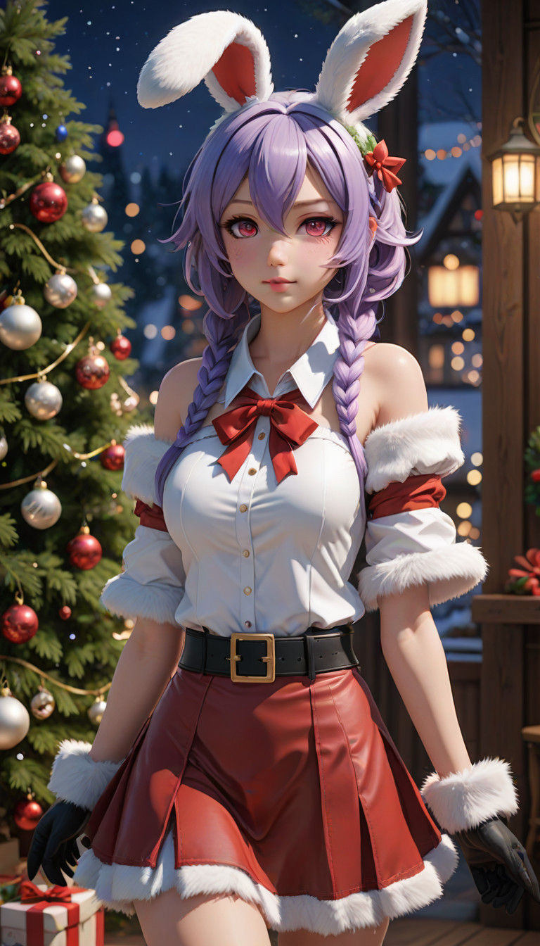 Yukine Chris in Vibrant Anime-Style Christmas Outfit