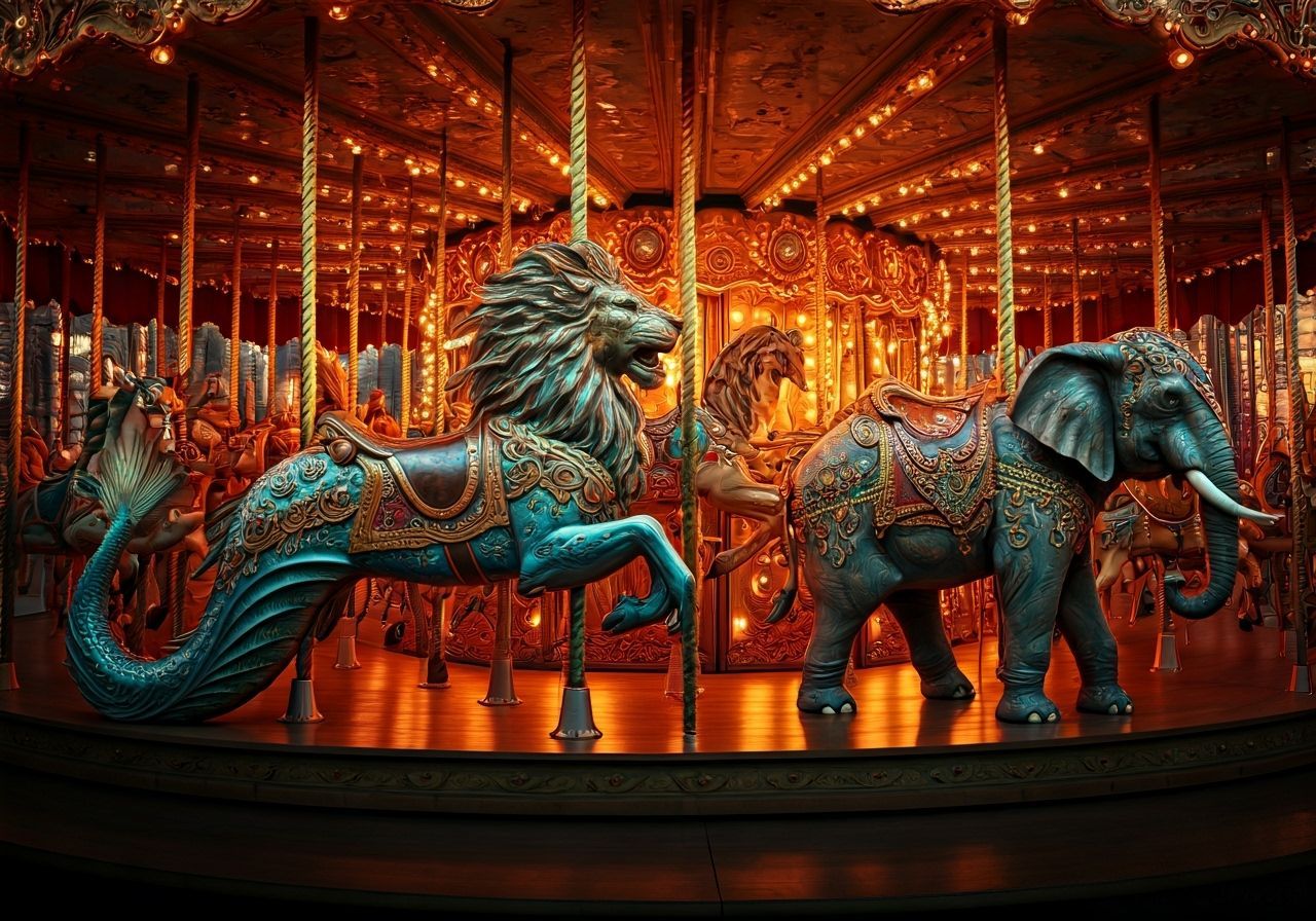 Opulent Carousel Animals with Gemstones