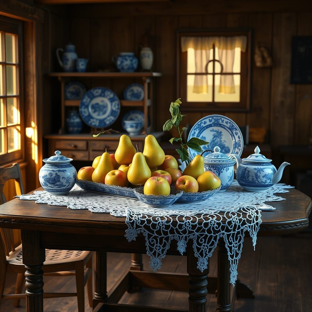 Warm Bohemian Farmhouse Interior with Whimsical Still Life