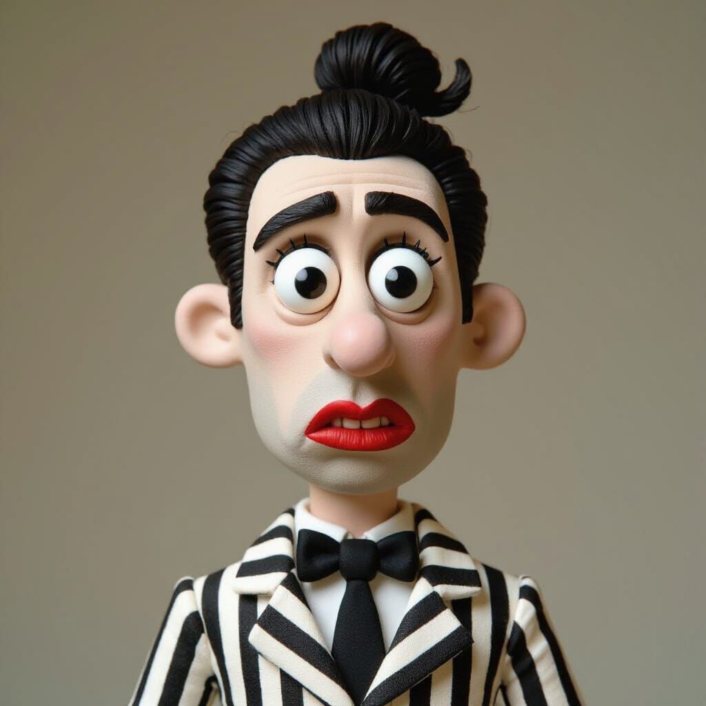 Tim Burton Style Claymation: Man with Shrunken Head