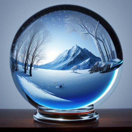 Enchanted Winter Wonderland Inside Crystal Orb