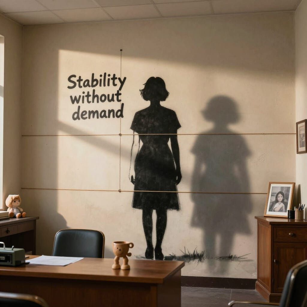 Banksy Style Mural: Woman Between Light and Shadow