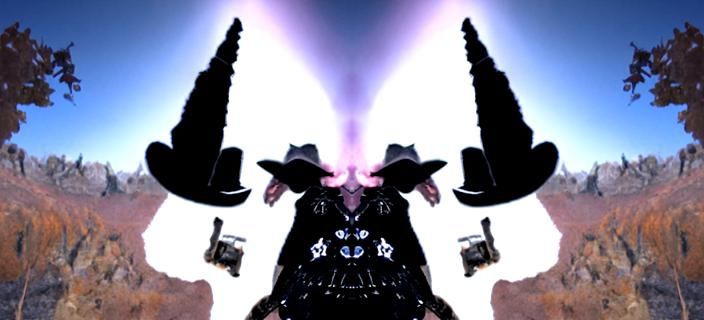 Gothic Cowboy Wizard Casting a Spell