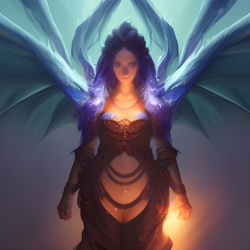 Detailed Demonic Esper Dragon Portrait