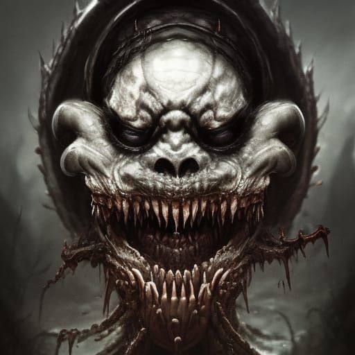 Spider Clown Skeleton God: Dark Fantasy Concept Art