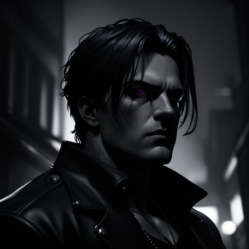 Intense Gaze in Film Noir Alleyway