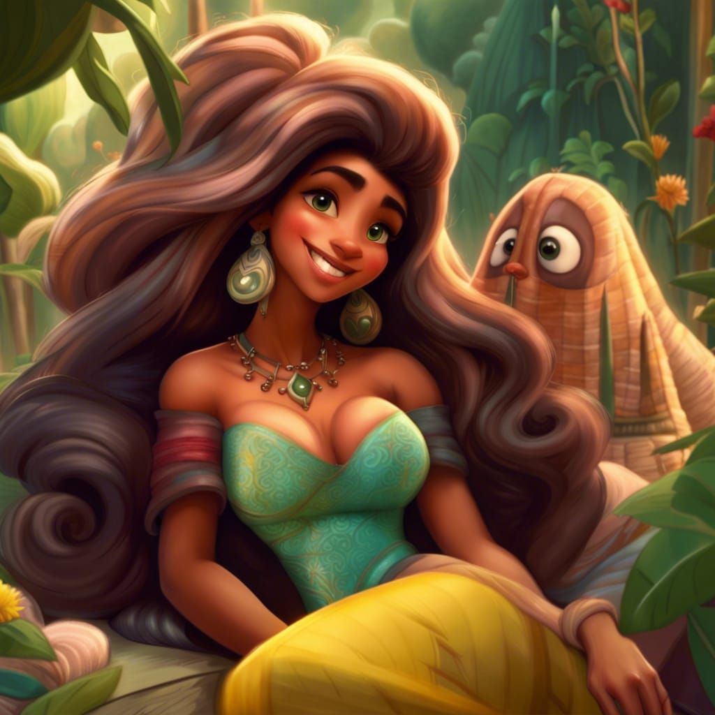 Hyperrealistic Flirty Disney Raya Character