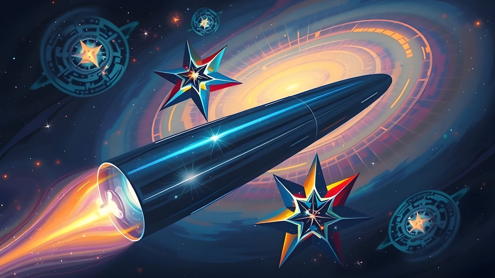 Spinning Cylinder Races Through Impasto Cosmos