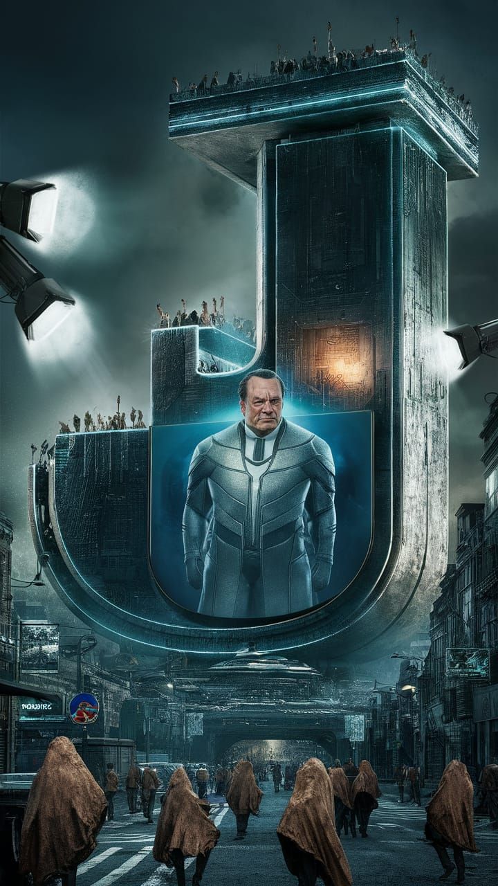 Futuristic City Dominated by Towering J Corp Building