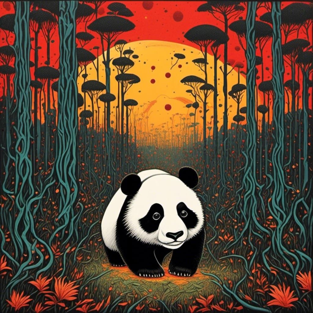 Surreal Panda Portrait Inspired by Tang Yau Hoong
