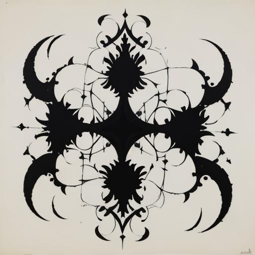 Abstract Cubist Ink Blot Test with Euclidean Geometry