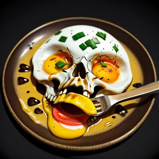 Surreal Macro Photograph of Eggs on Human Tongue