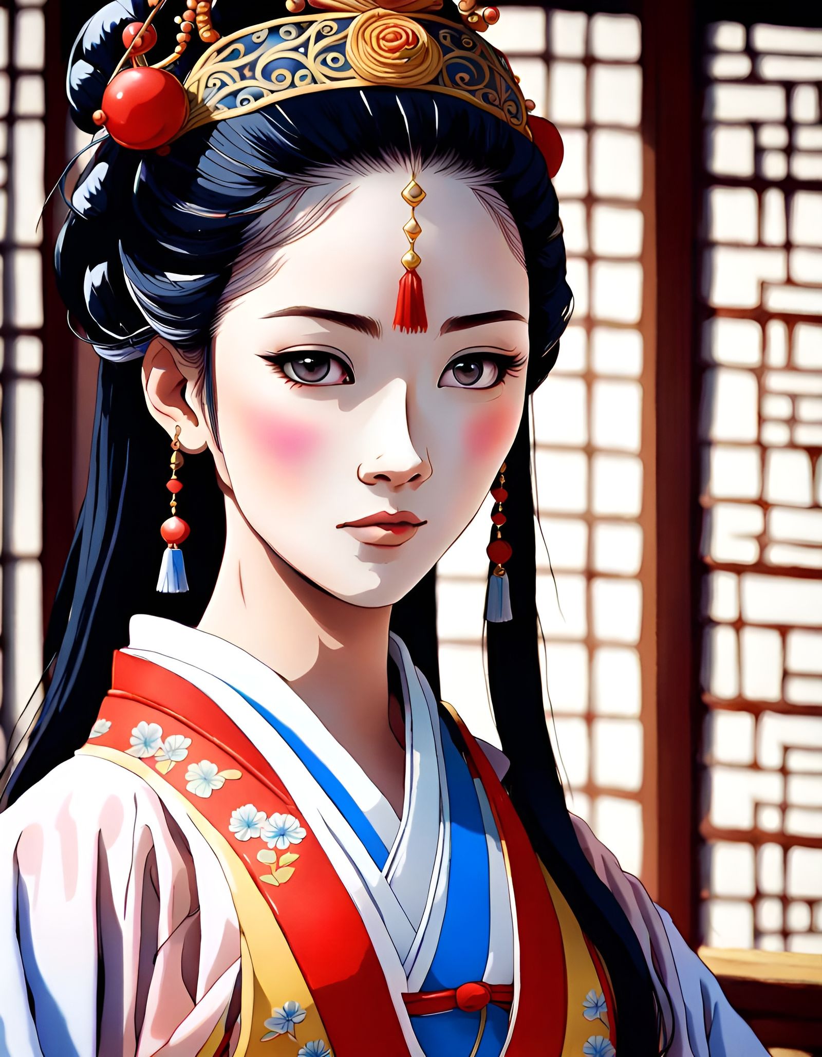 Princess in Ancient Costume, Gouache Style