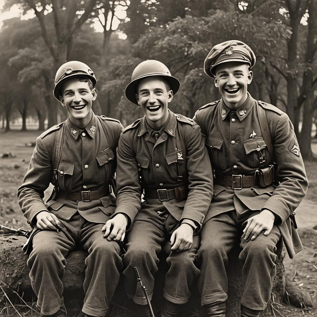 Australian WWI Soldiers in Candid Black and White