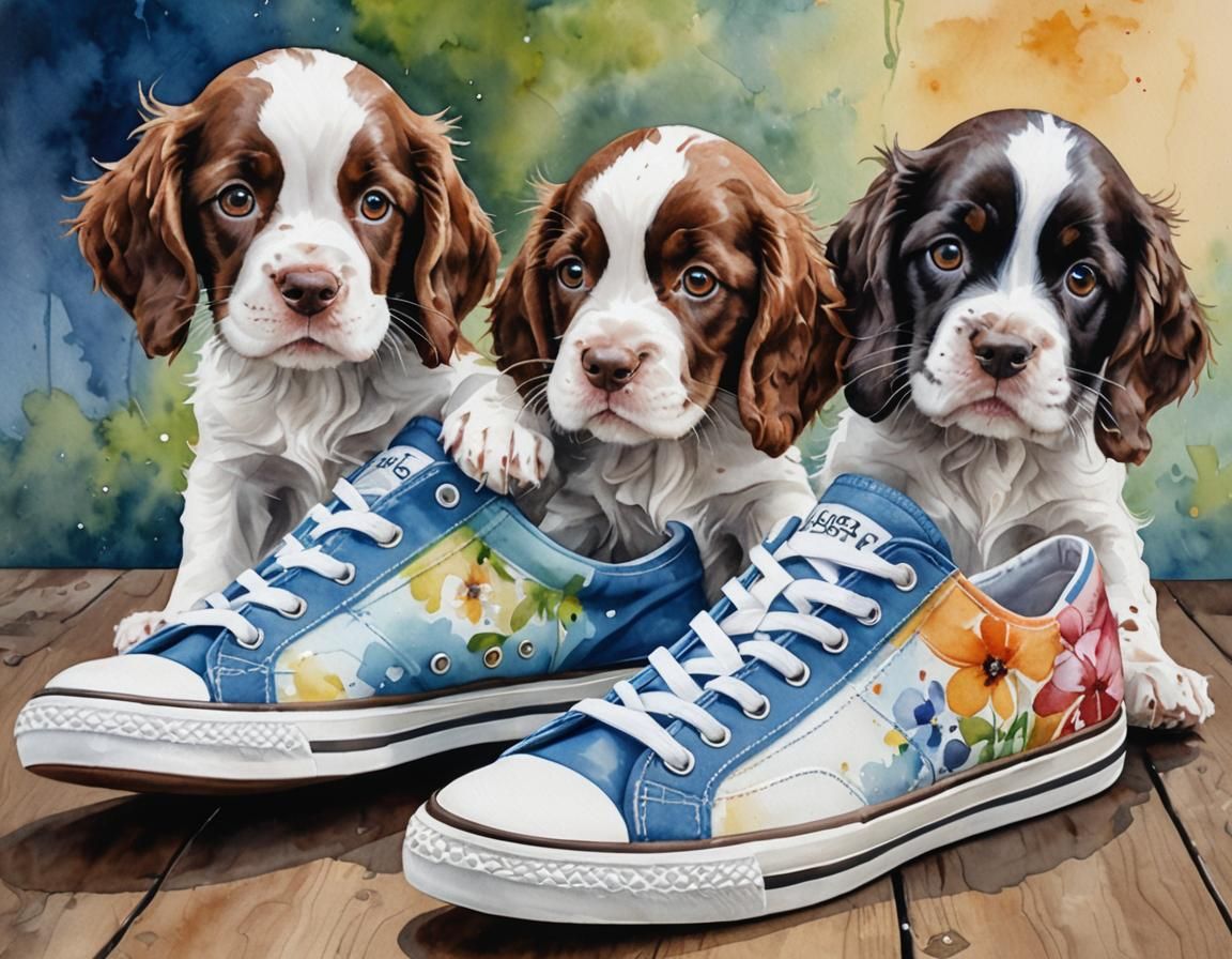 Puppys love shoes