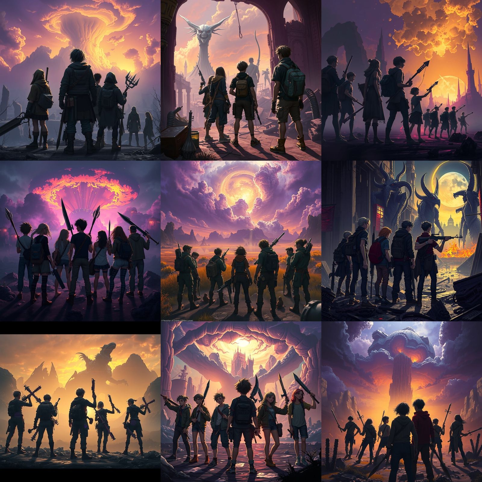 Teenagers Prepare for Apocalypse in Dark Fantasy Art