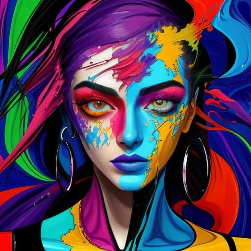 Abstract Visionary Art: Woman's Hallucinatory Mindscape