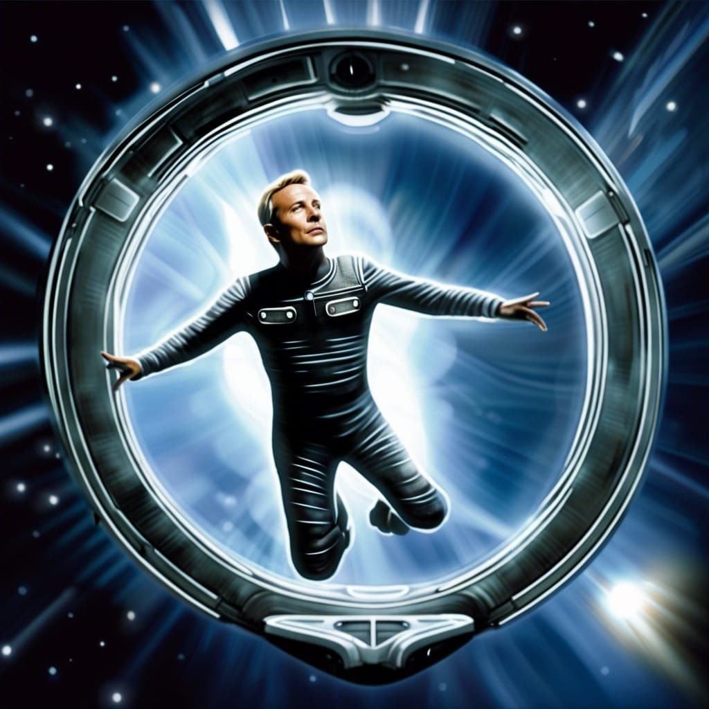 Dreamlike Sci-Fi Escape with Shimmering Outline