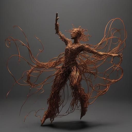 Copper Wire Butoh Dancer of Mythological Energy