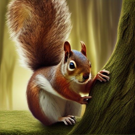 Surreal Cute Squirrel Matte Painting