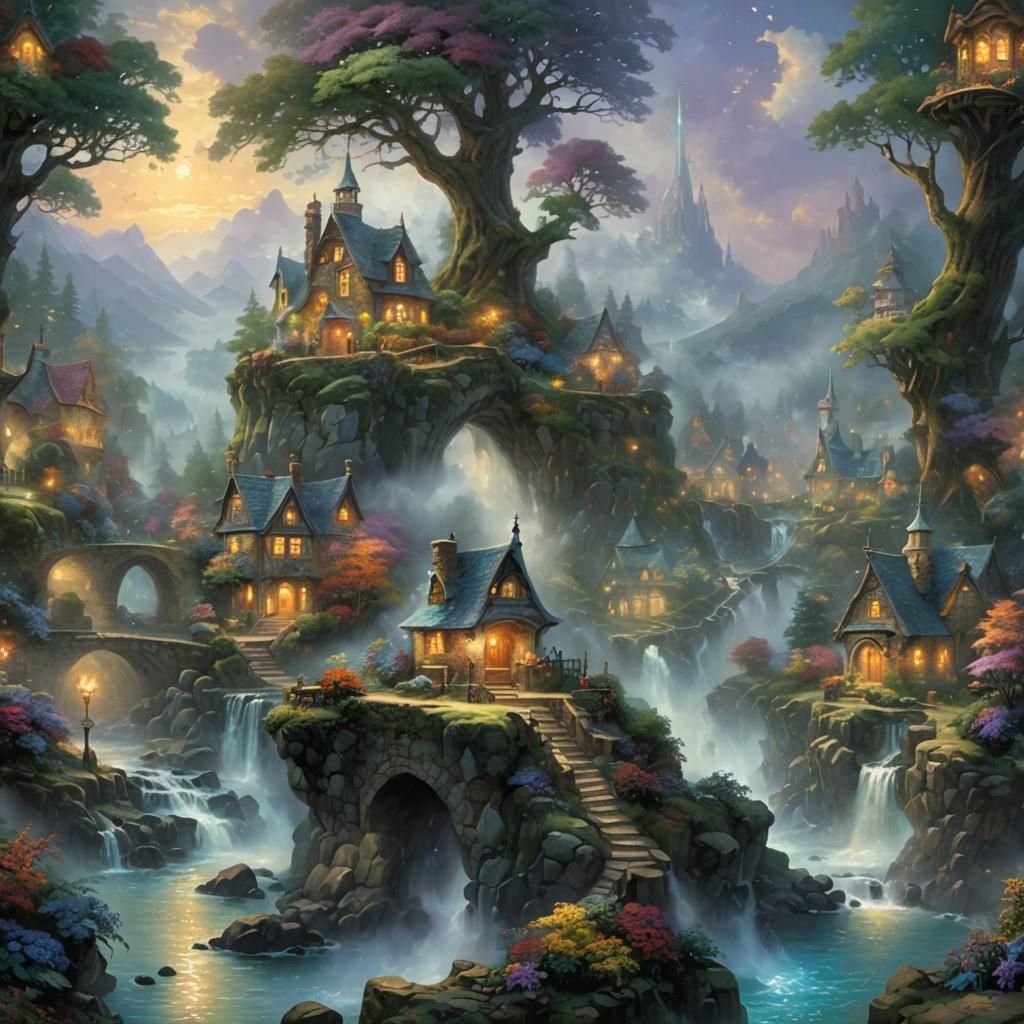 Ethereal Alchemist in a Misty Fantasy Realm