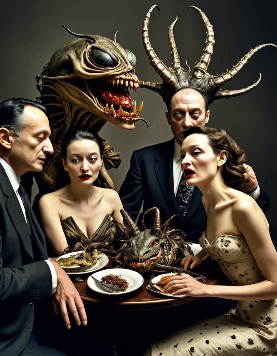 Surreal Portraits in 1950s Magazine Style