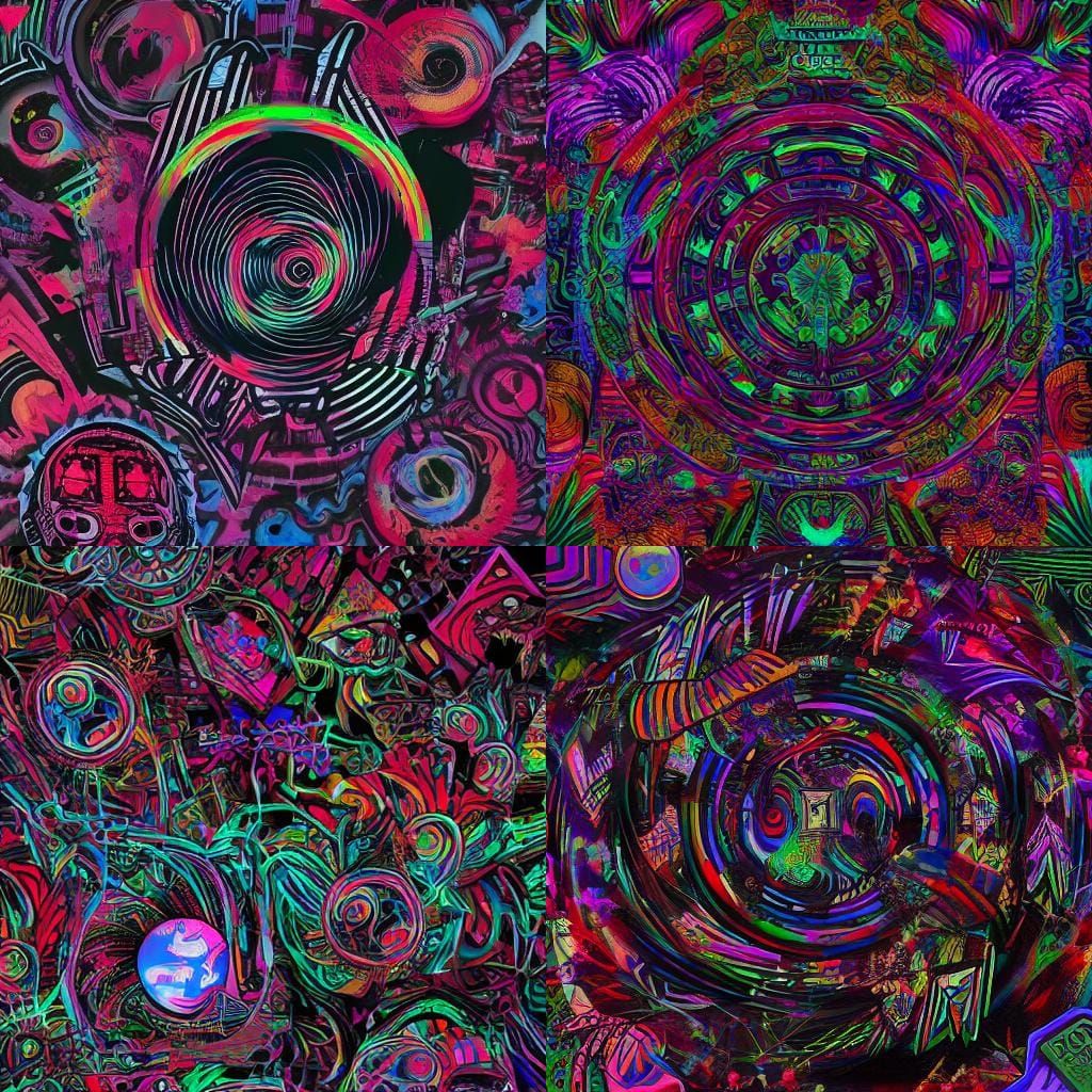 Abstract Psychedelic Hallucination in Vivid Colors